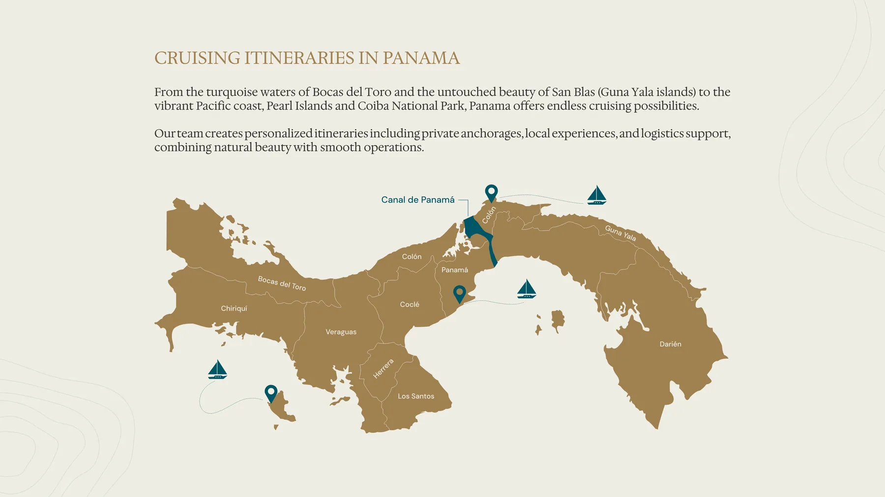 Cruising itinerary locations in Panama