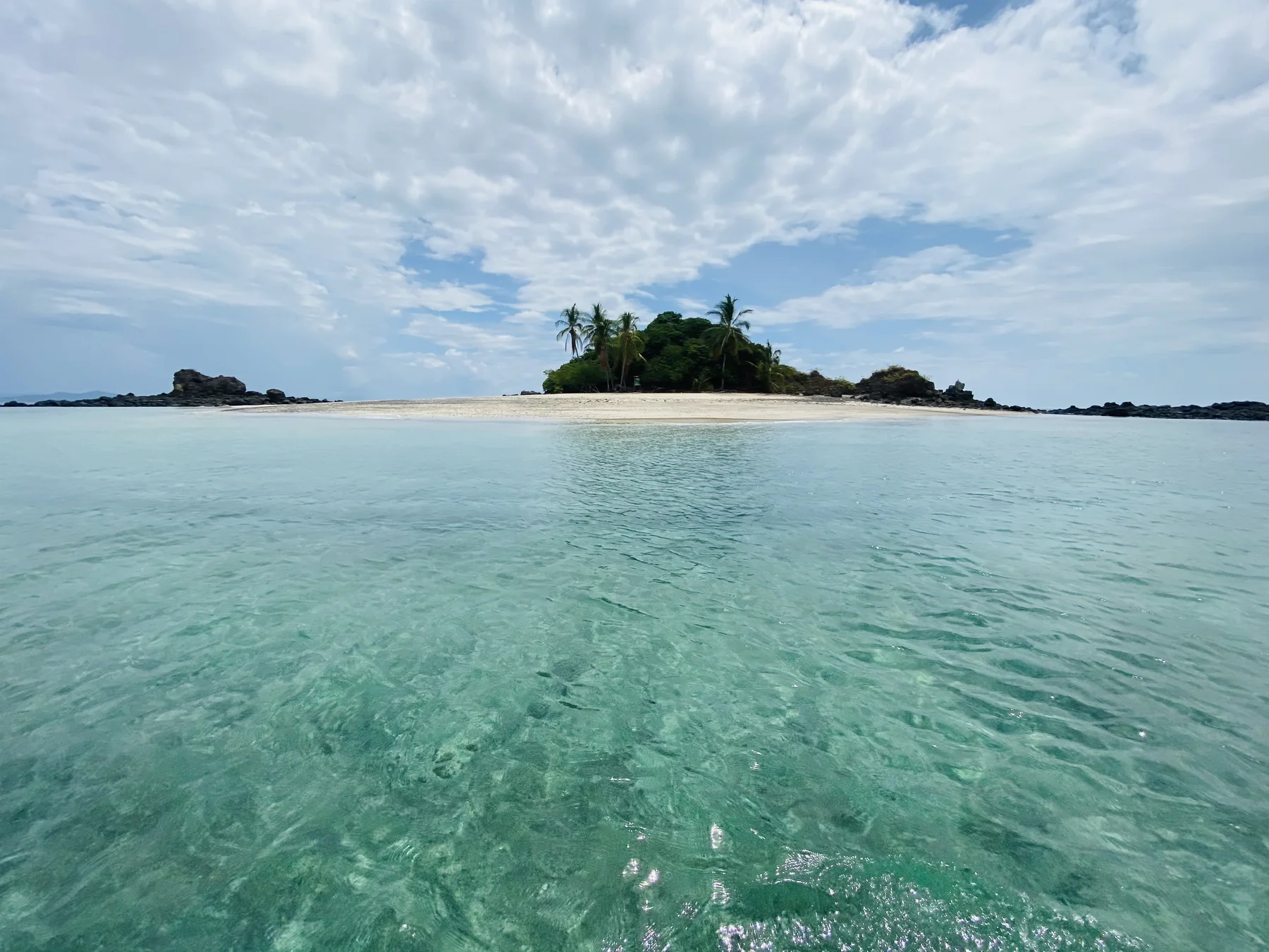 Clear waters and remote island scenery near Coiba, Panama