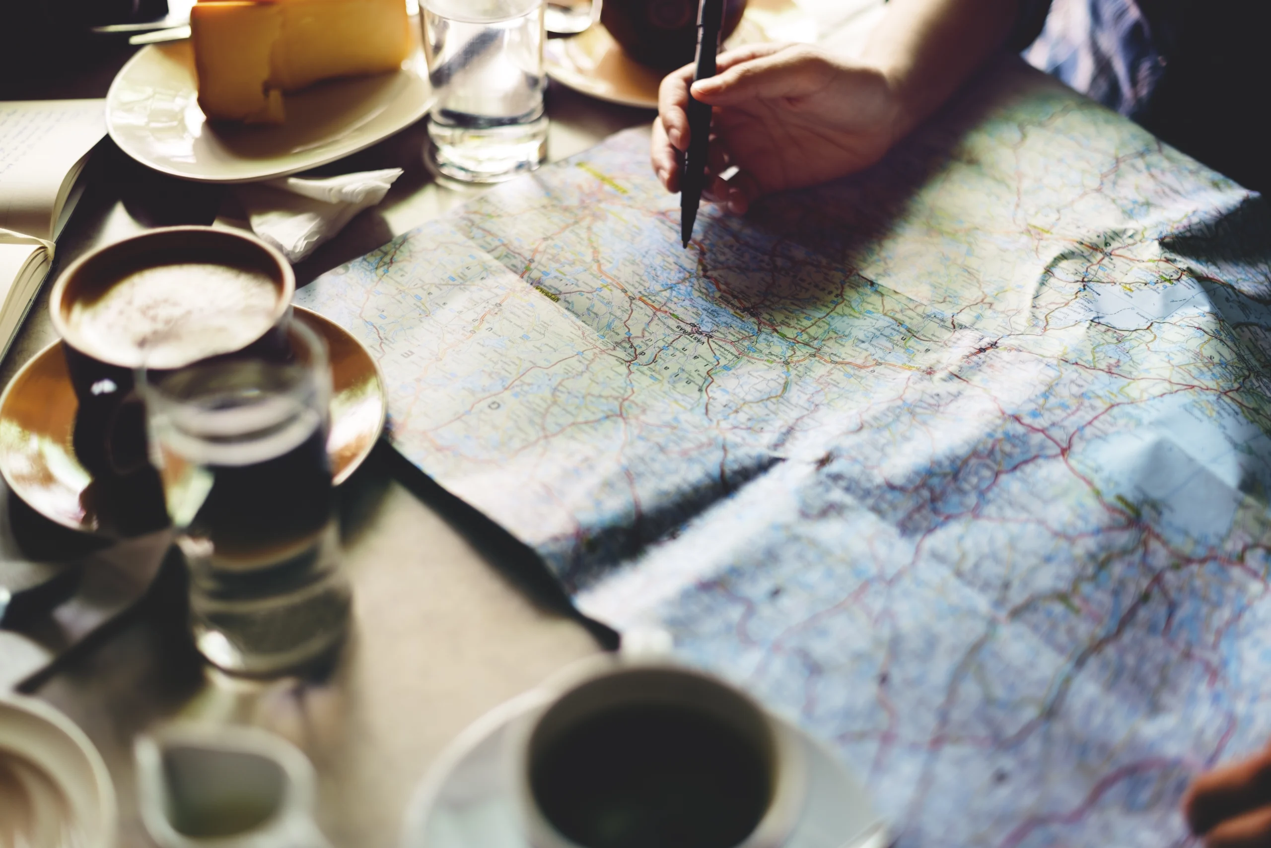 Planning a trip with a maritime map