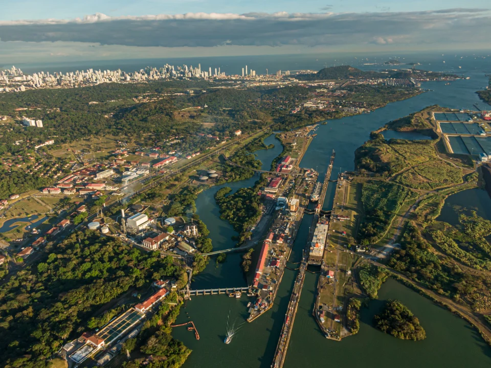 Panama Canal Entrance from the air